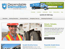 Tablet Screenshot of dependabledemolition.com